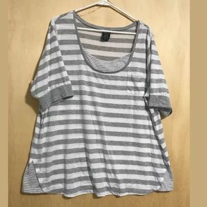 Faded Glory Cotton T-Shirt 3XL Striped